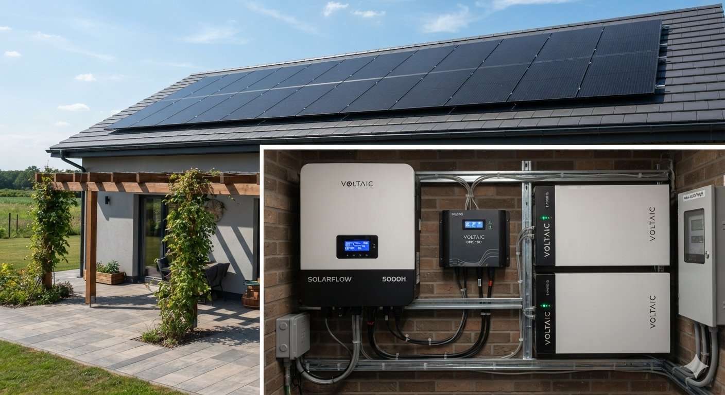 Commercial solar panel and battery energy storage installation